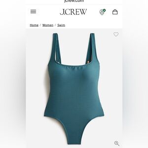 J. Crew Teal Ribbed One-Piece Swimsuit
